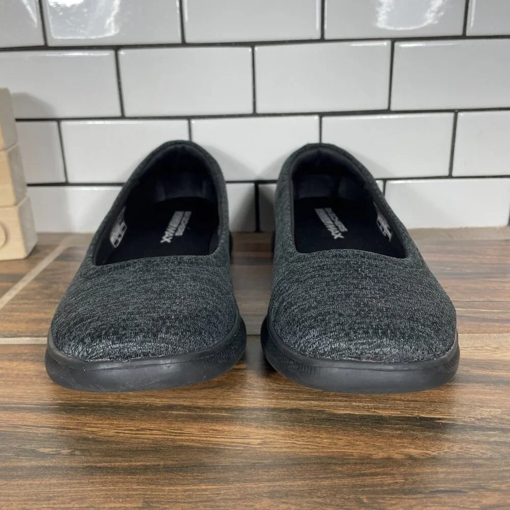 Skechers Go Step Lite Evoke Shoes Womens Size 6 Black Gray Comfort Slip Ons - Picture 2 of 13